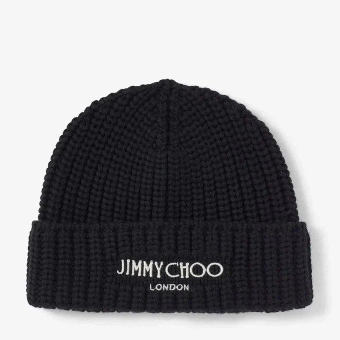 Gorro de punto Yuki en Cashwool negro