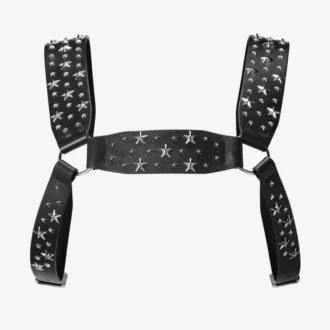 Jimmy Choo Noir Kei Ninomiya All Stars Harness Arnés de piel de becerro lisa negra con adornos metálicos de estrellas múltiples