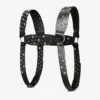 Jimmy Choo Noir Kei Ninomiya All Stars Harness Arnés de piel de becerro lisa negra con adornos metálicos de estrellas múltiples Jimmy Choo Noir Kei Ninomiya All Stars Harness Arnés de piel de becerro lisa negra con adornos metálicos de estrellas múltiples