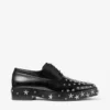 Jimmy Choo Noir Kei Ninomiya Star Shoe Zapatos negros de piel de becerro pulida con cordones y adornos de estrellas Jimmy Choo Noir Kei Ninomiya Star Shoe Zapatos negros de piel de becerro pulida con cordones y adornos de estrellas