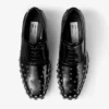 Jimmy Choo Noir Kei Ninomiya Star Shoe Zapatos negros de piel de becerro pulida con cordones y adornos de estrellas Jimmy Choo Noir Kei Ninomiya Star Shoe Zapatos negros de piel de becerro pulida con cordones y adornos de estrellas