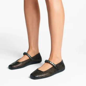 Las bailarinas Jelly Black con adornos de cristales