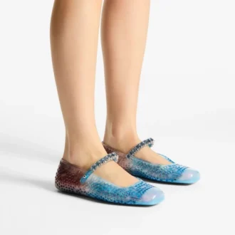Las bailarinas Jelly Denim Degradé con adornos de cristales