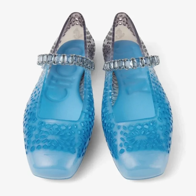 Las bailarinas Jelly Denim Degradé con adornos de cristales Las bailarinas Jelly Denim Degradé con adornos de cristales