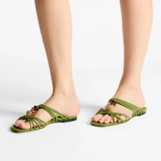 Lova Mule Flat Zapatos planos de ante Clover Mix con abalorios