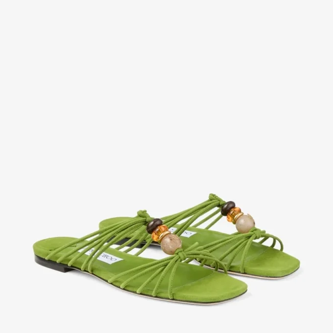 Lova Mule Flat Zapatos planos de ante Clover Mix con abalorios Lova Mule Flat Zapatos planos de ante Clover Mix con abalorios