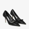 Love Mesh 85: zapatos de salón negros de piel spazzolato y malla fruncida Love Mesh 85: zapatos de salón negros de piel spazzolato y malla fruncida