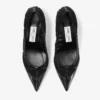 Love Mesh 85: zapatos de salón negros de piel spazzolato y malla fruncida Love Mesh 85: zapatos de salón negros de piel spazzolato y malla fruncida