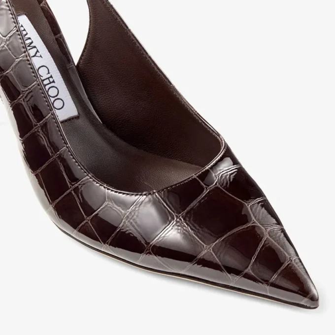 Love Sling Back 85 Sambuco Zapatos de tacón con correa trasera de piel brillante con relieve de cocodrilo Love Sling Back 85 Sambuco Zapatos de tacón con correa trasera de piel brillante con relieve de cocodrilo