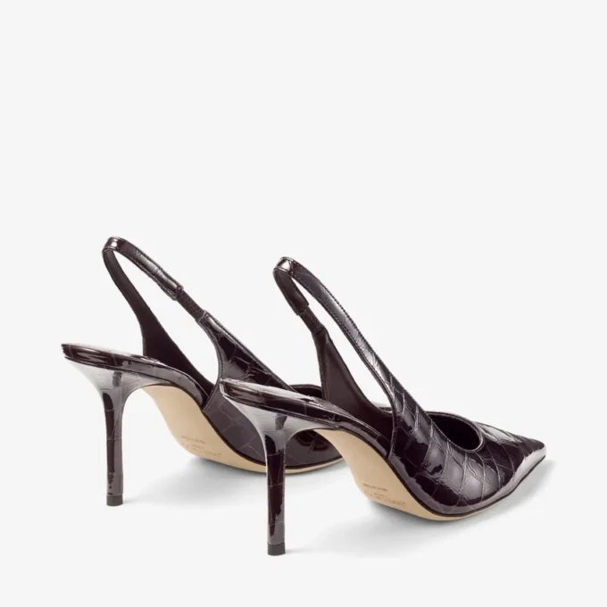 Love Sling Back 85 Sambuco Zapatos de tacón con correa trasera de piel brillante con relieve de cocodrilo Love Sling Back 85 Sambuco Zapatos de tacón con correa trasera de piel brillante con relieve de cocodrilo