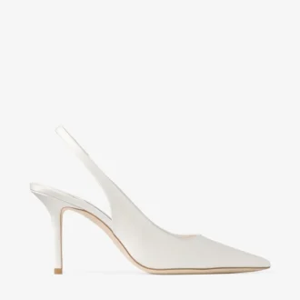 Love Sling Back 85: zapatos de satén marfil con talón abierto