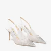 Love Sling Back 85: zapatos de tiras traseras de malla blanca con cristales DéGradé Galaxy Love Sling Back 85: zapatos de tiras traseras de malla blanca con cristales DéGradé Galaxy