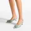 Mimmi Sling Back 50 Verde: sandalias de talón abierto en piel napa brillante con adorno de encaje de napa perforada de jimmy choo Mimmi Sling Back 50 Verde: sandalias de talón abierto en piel napa brillante con adorno de encaje de napa perforada de jimmy choo