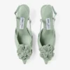 Mimmi Sling Back 50 Verde: sandalias de talón abierto en piel napa brillante con adorno de encaje de napa perforada de jimmy choo Mimmi Sling Back 50 Verde: sandalias de talón abierto en piel napa brillante con adorno de encaje de napa perforada de jimmy choo