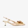 Mimmi Sling Back 50 Zapatos de tacón con correa trasera de piel Liquid Metal dorada y adorno perforado de jimmy choo Mimmi Sling Back 50 Zapatos de tacón con correa trasera de piel Liquid Metal dorada y adorno perforado de jimmy choo