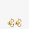 Mini pendientes Jc de metal con acabado dorado Mini pendientes Jc de metal con acabado dorado