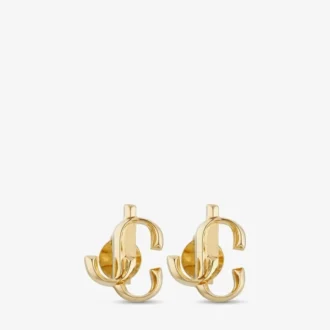 Mini pendientes Jc de metal con acabado dorado Mini pendientes Jc de metal con acabado dorado
