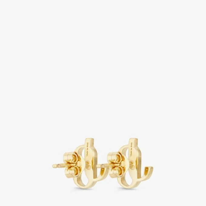 Mini pendientes Jc de metal con acabado dorado Mini pendientes Jc de metal con acabado dorado