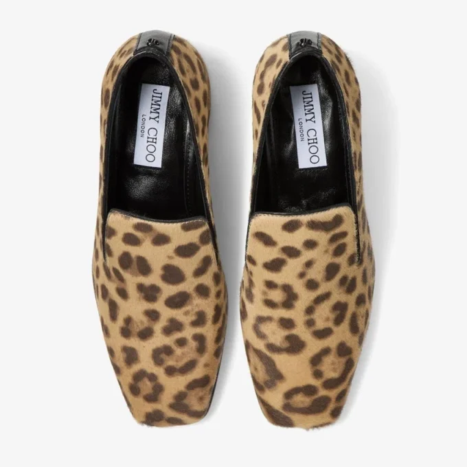Mocasines Eliot 45 de piel de potro con estampado de leopardo natural Mocasines Eliot 45 de piel de potro con estampado de leopardo natural