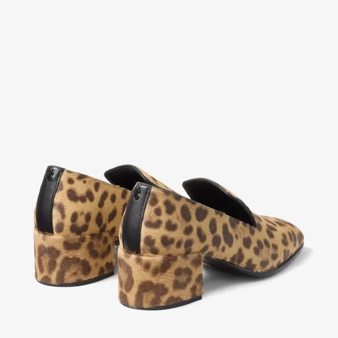 Mocasines Eliot 45 de piel de potro con estampado de leopardo natural Mocasines Eliot 45 de piel de potro con estampado de leopardo natural