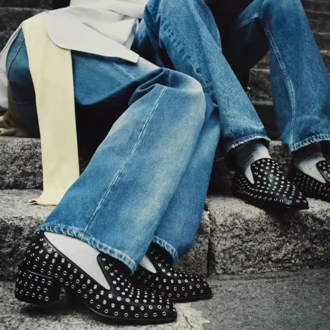 Mocasines Eliot 45 de piel napa metalizada negra con ojales Mocasines Eliot 45 de piel napa metalizada negra con ojales