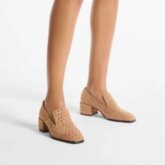 Mocasines Eliot 45 F de ante color toffee con ojales
