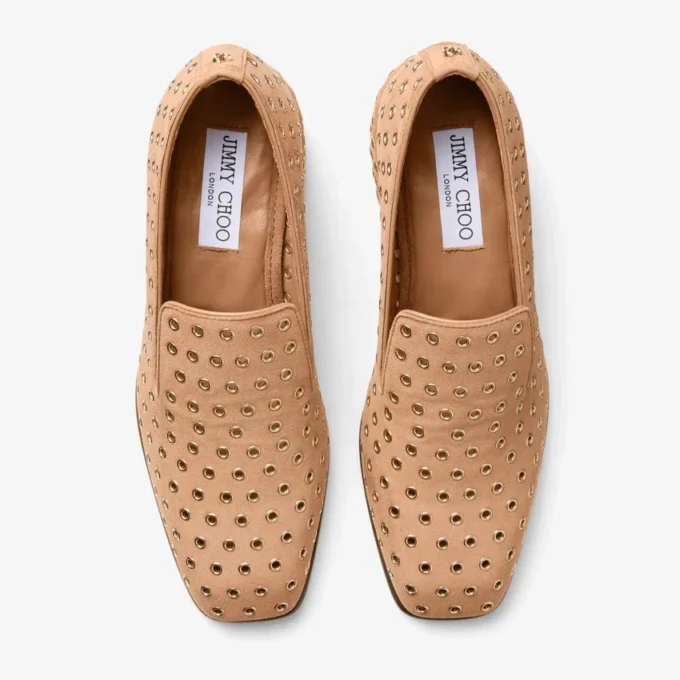 Mocasines Eliot 45 F de ante color toffee con ojales Mocasines Eliot 45 F de ante color toffee con ojales