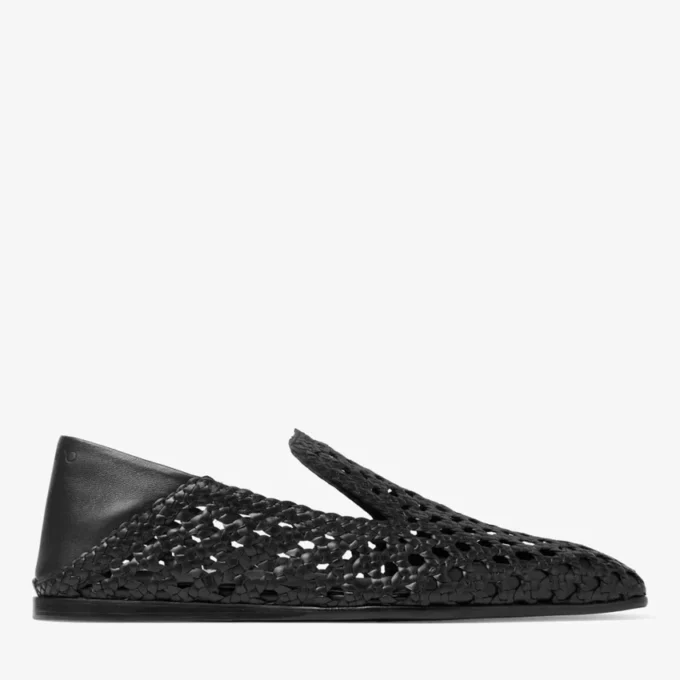 Mocasines Eliot de piel trenzada negra Mocasines Eliot de piel trenzada negra