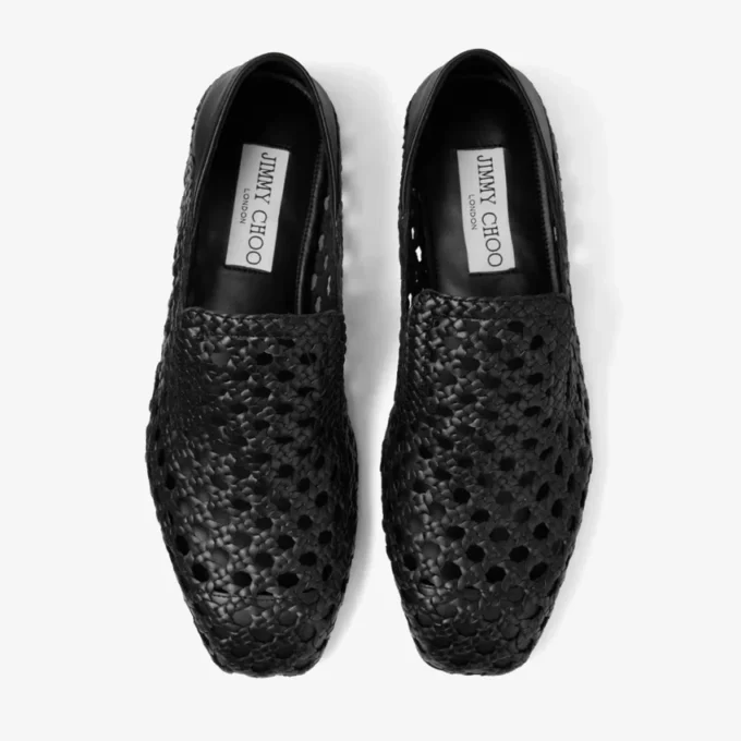 Mocasines Eliot de piel trenzada negra Mocasines Eliot de piel trenzada negra