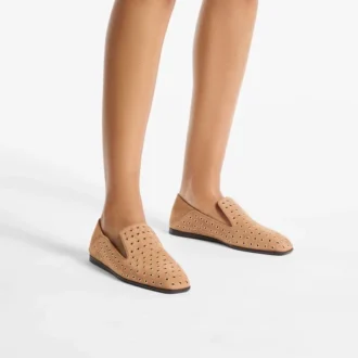 Mocasines Eliot F de ante color toffee con ojales