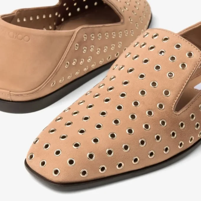 Mocasines Eliot F de ante color toffee con ojales Mocasines Eliot F de ante color toffee con ojales