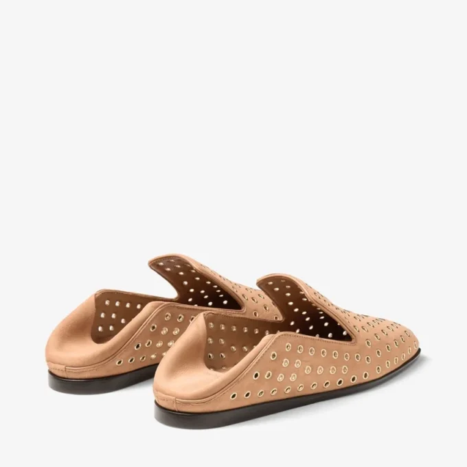 Mocasines Eliot F de ante color toffee con ojales Mocasines Eliot F de ante color toffee con ojales