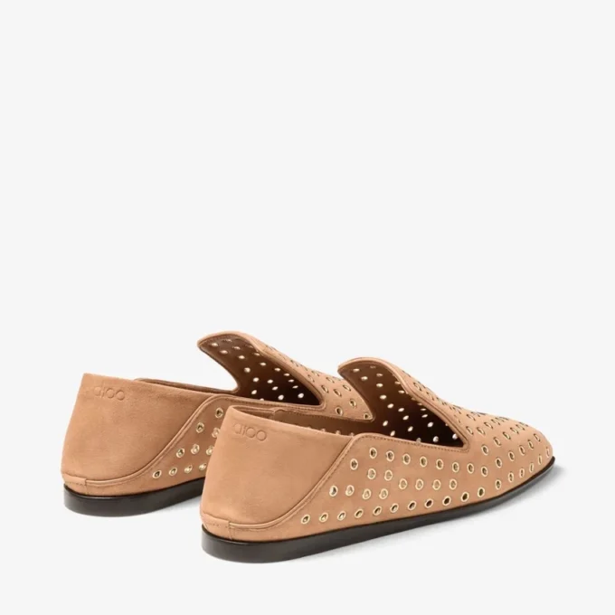 Mocasines Eliot F de ante color toffee con ojales Mocasines Eliot F de ante color toffee con ojales