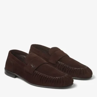 Mocasines Ellis de ante de terciopelo color chocolate