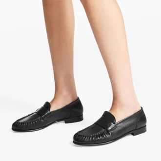 Mocasines Ellis F de cuero suave negro