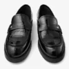 Mocasines Ivy de piel con relieve de cocodrilo negro