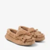 Mocasines Manon F de ante de terciopelo color toffee con borreguillo