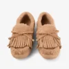 Mocasines Manon F de ante de terciopelo color toffee con borreguillo