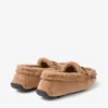 Mocasines Manon F de ante de terciopelo color toffee con borreguillo