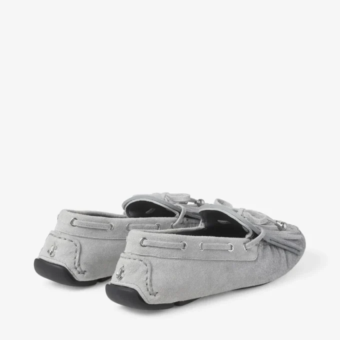 Mocasines Manon F de ante y denim en color paloma