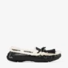 Mocasines Manon F de cuero envejecido negro con borreguillo