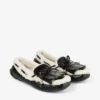 Mocasines Manon F de cuero envejecido negro con borreguillo