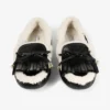 Mocasines Manon F de cuero envejecido negro con borreguillo