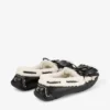 Mocasines Manon F de cuero envejecido negro con borreguillo