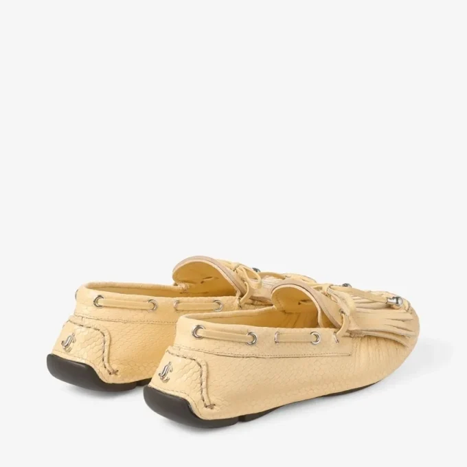 Mocasines Manon F de piel estampada de elaphe