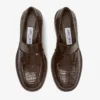 Mocasines Tylor 60 de piel con relieve de cocodrilo en color chocolate