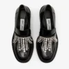 Mocasines Tylor 60 negros de piel de becerro suave con adorno de cristales