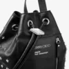 Mochila Jimmy Choo Noir Kei Ninomiya Mochila de piel napa negra con adornos metálicos de estrellas Mochila Jimmy Choo Noir Kei Ninomiya Mochila de piel napa negra con adornos metálicos de estrellas