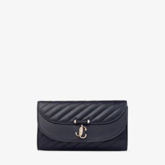 Monedero Curve con cadena Monedero de piel Biker acolchada en color marino con cadena Monedero Curve con cadena Monedero de piel Biker acolchada en color marino con cadena