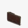 Monedero Dm Lise-Z de piel de becerro con relieve de cocodrilo color chocolate Monedero Dm Lise-Z de piel de becerro con relieve de cocodrilo color chocolate